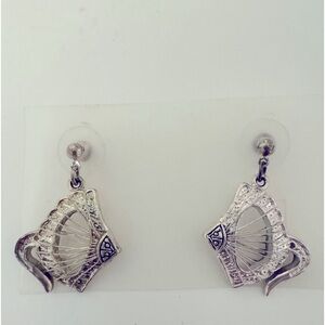 Sterling silver manatee earrings. Like new!